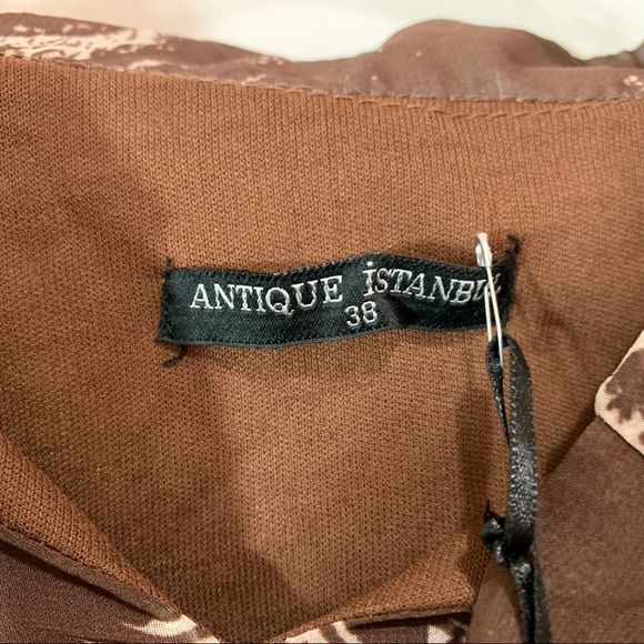 Antique Istanbul Maxi Dress with Tie Neck & Long Sleeves - Picture 3 of 8